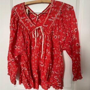 free people floral blouse